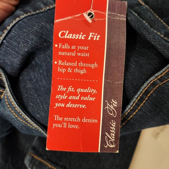NWT CJ Banks Stretch Mid Rise Classic Fit Jeans 30W Petite 50x28 Blue NEW - Picture 9 of 11